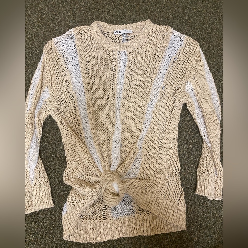 Zara Striped Crochet sweater